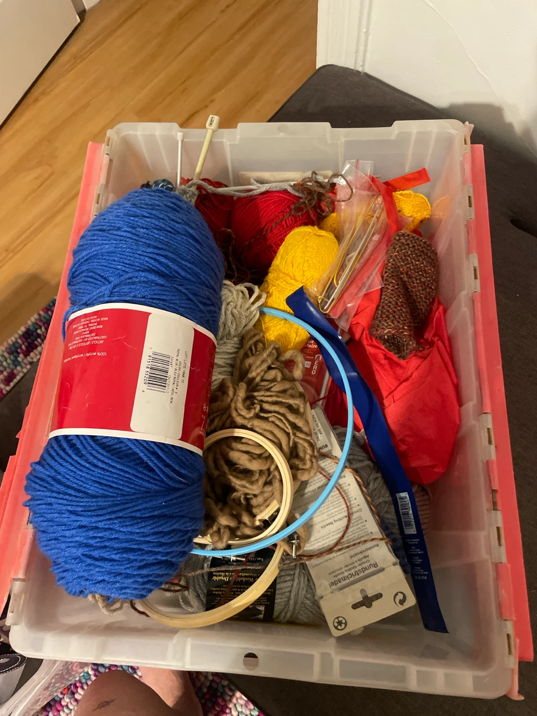 Assorted Knitting Needles and Yarn
