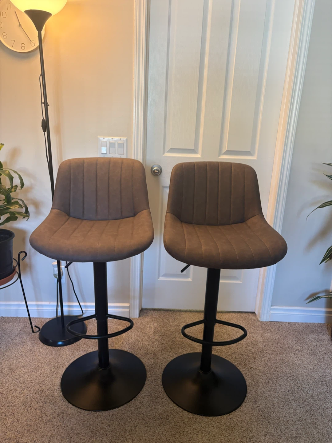 Set of 2 Brown Bar Stools