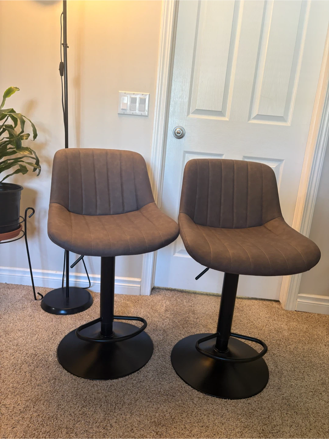 Set of 2 Brown Bar Stools - photo 2