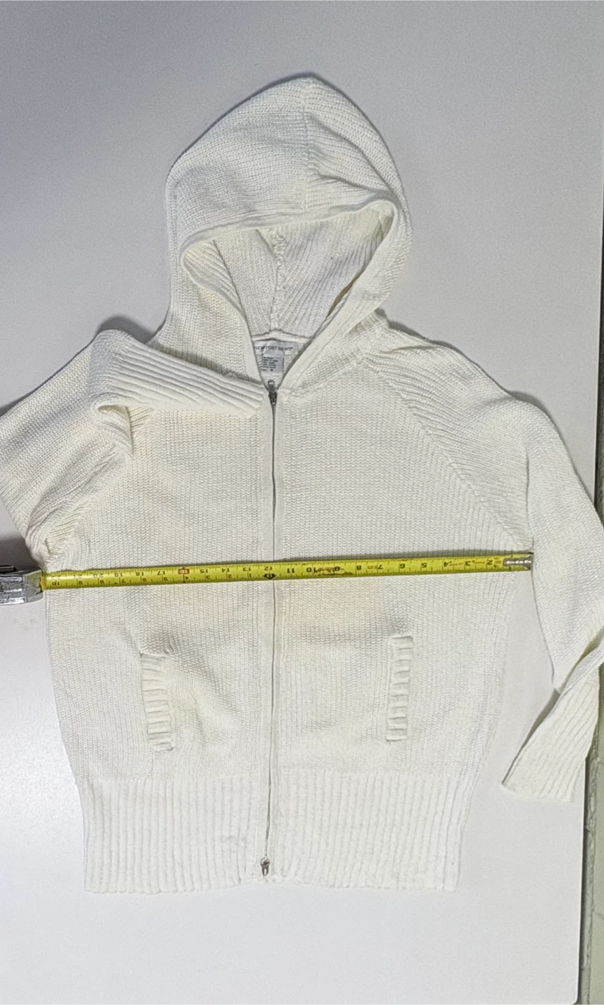 Newport News Cream Knit Zip-Up Hoodie - photo 2