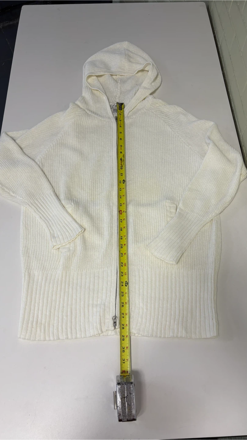 Newport News Cream Knit Zip-Up Hoodie - photo 3