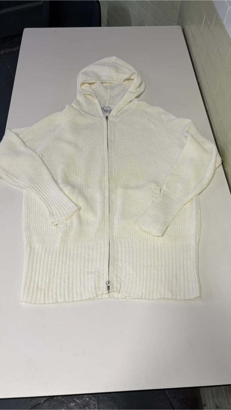 Newport News Cream Knit Zip-Up Hoodie - photo 4