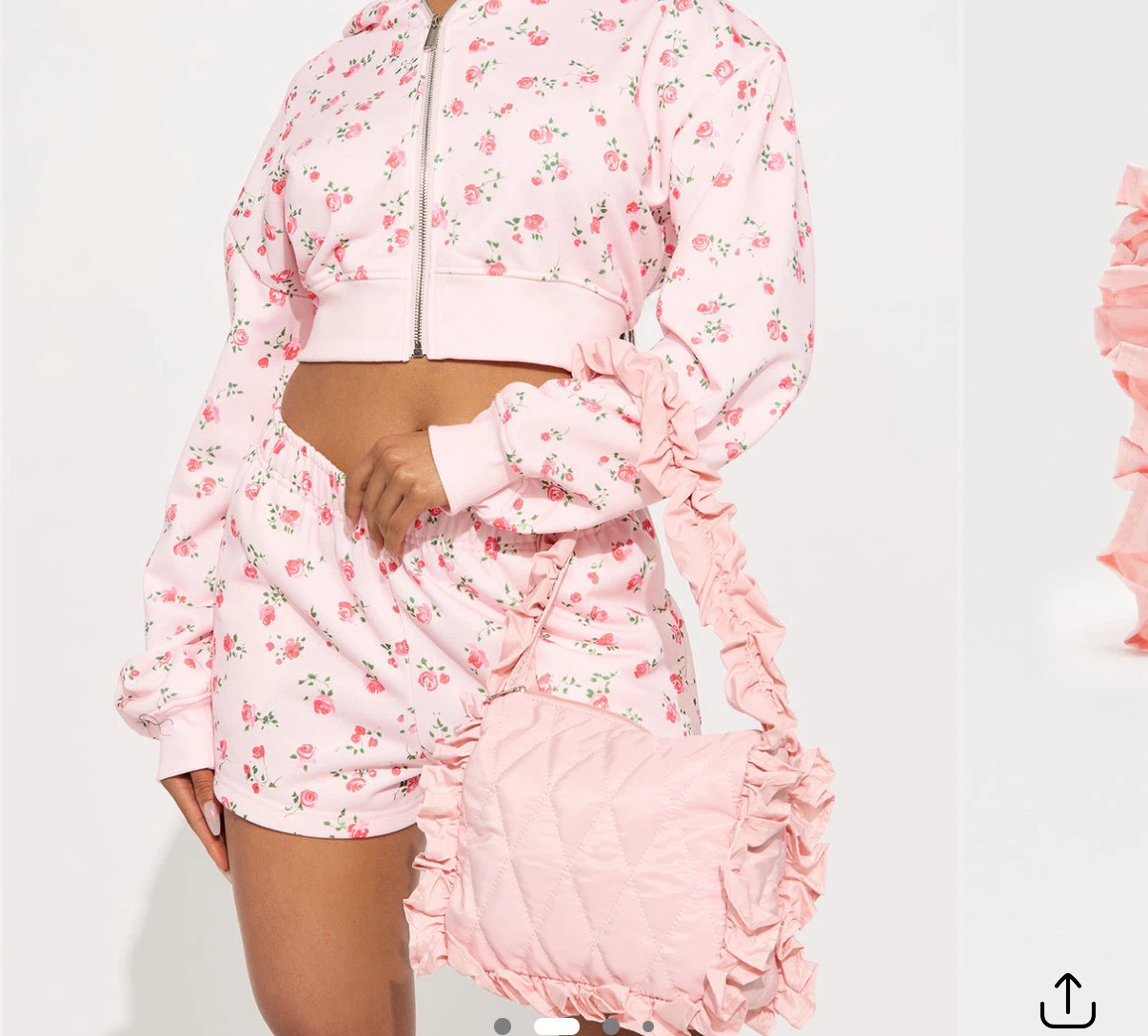 Pink Ruffled Quilted Shoulder Bag - photo 4