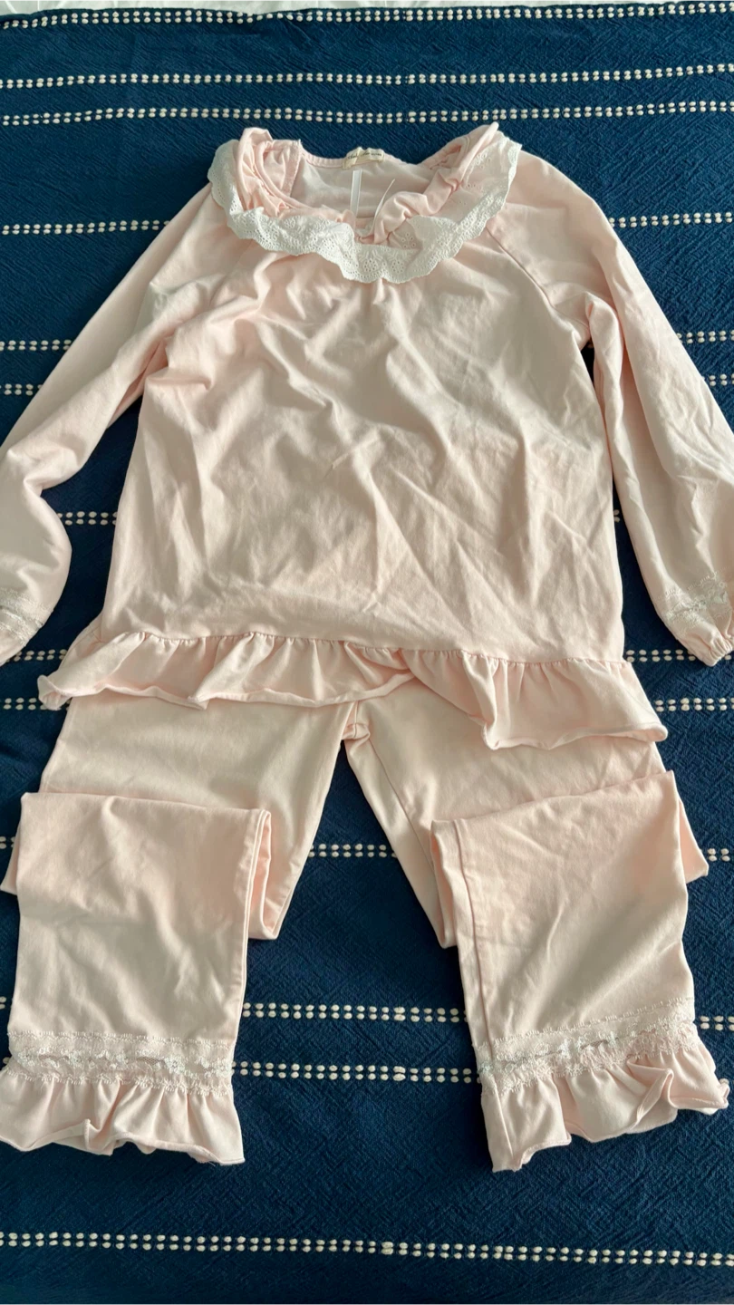 Pink Pyjama Set with Lace Trim