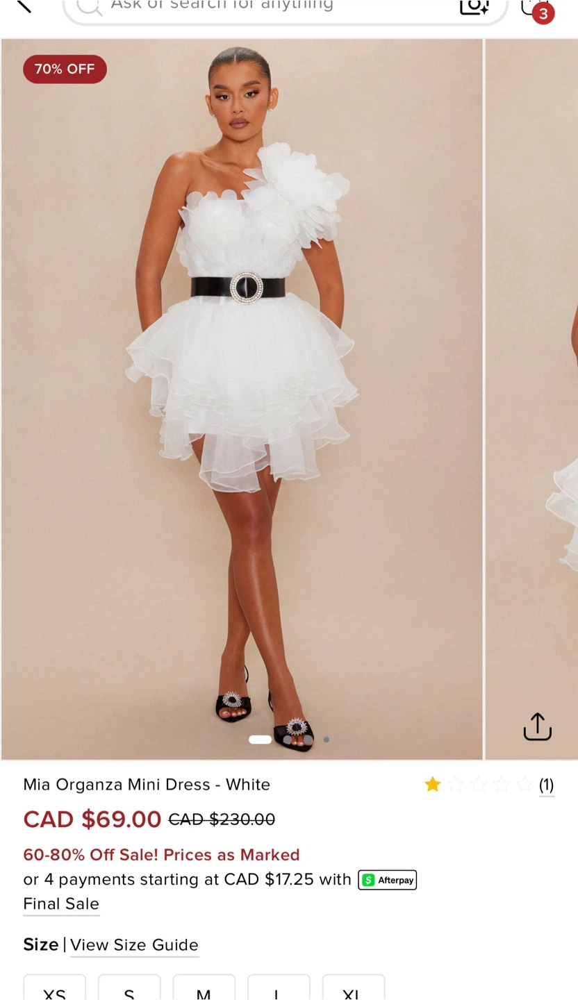 Mia Organza Mini Dress - White - photo 2