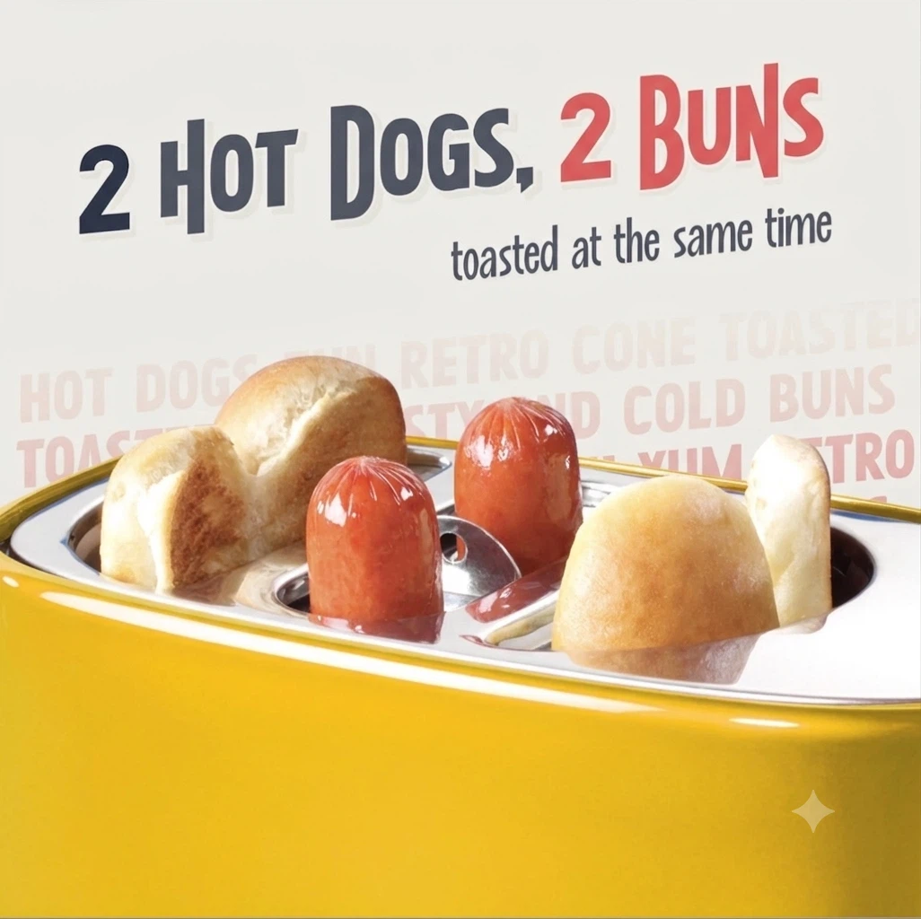 Brand New Hot Dog Toaster - Sealed Unused (Yellow)