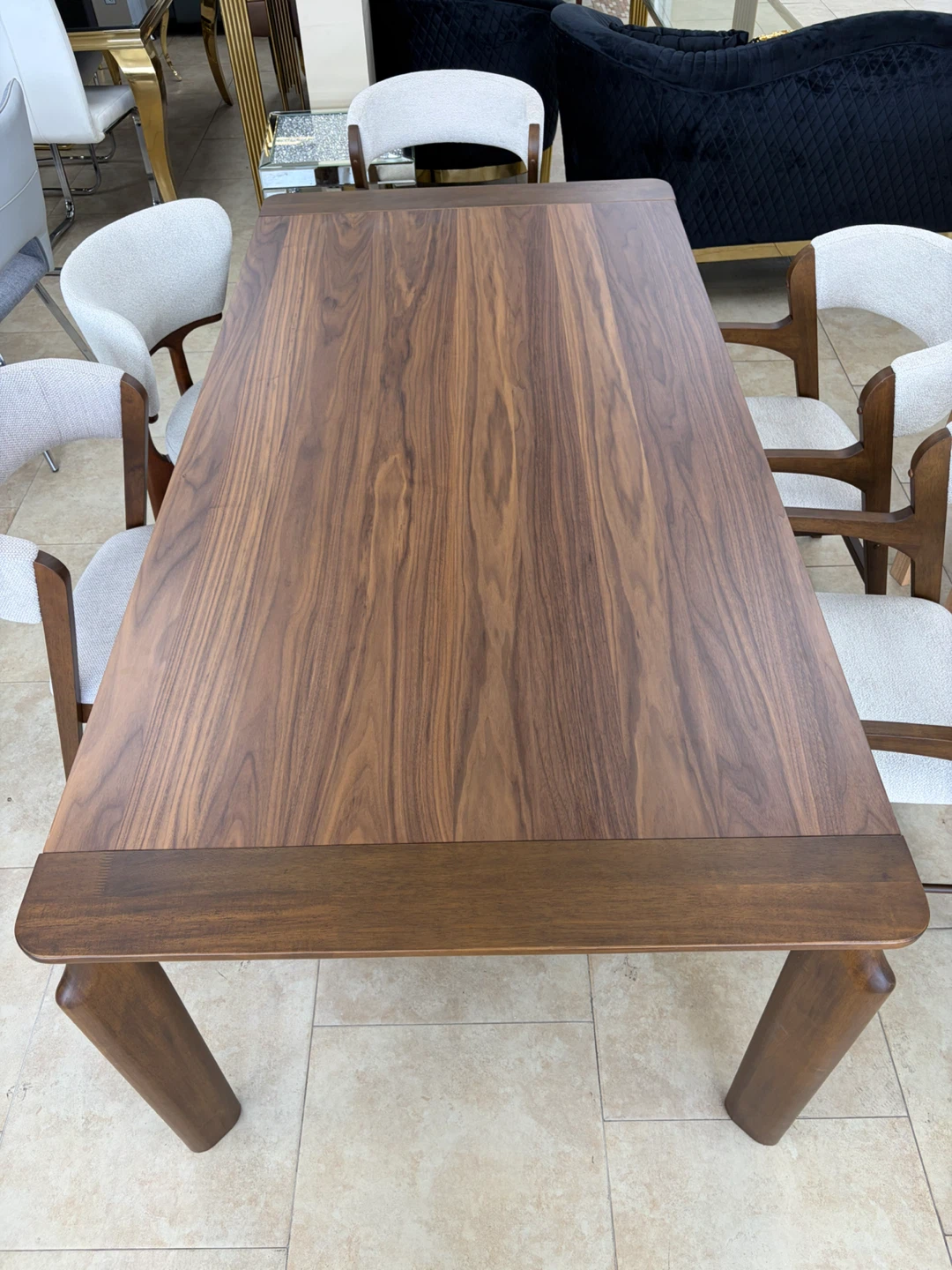 Walnut Dining Table with Tapered Legs