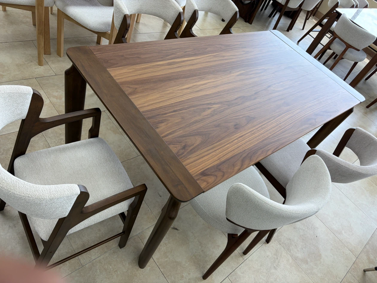 Walnut Dining Table with Tapered Legs - photo 3