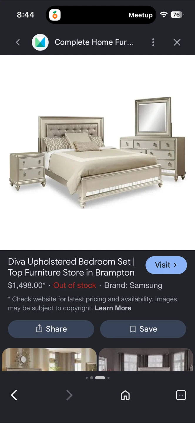 Queen Sized Diva Upholstered Bedroom Set