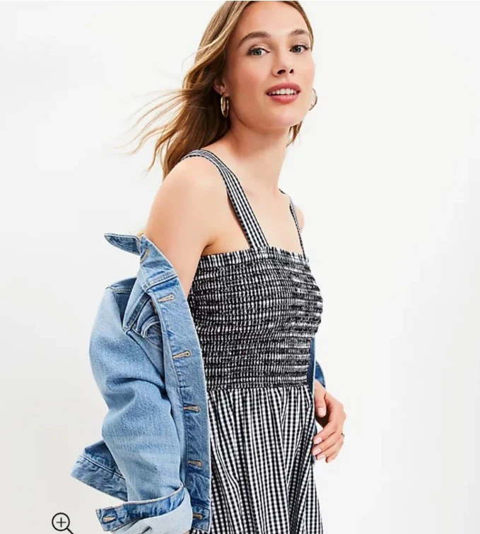 Loft Gingham Smocked Dress - photo 2