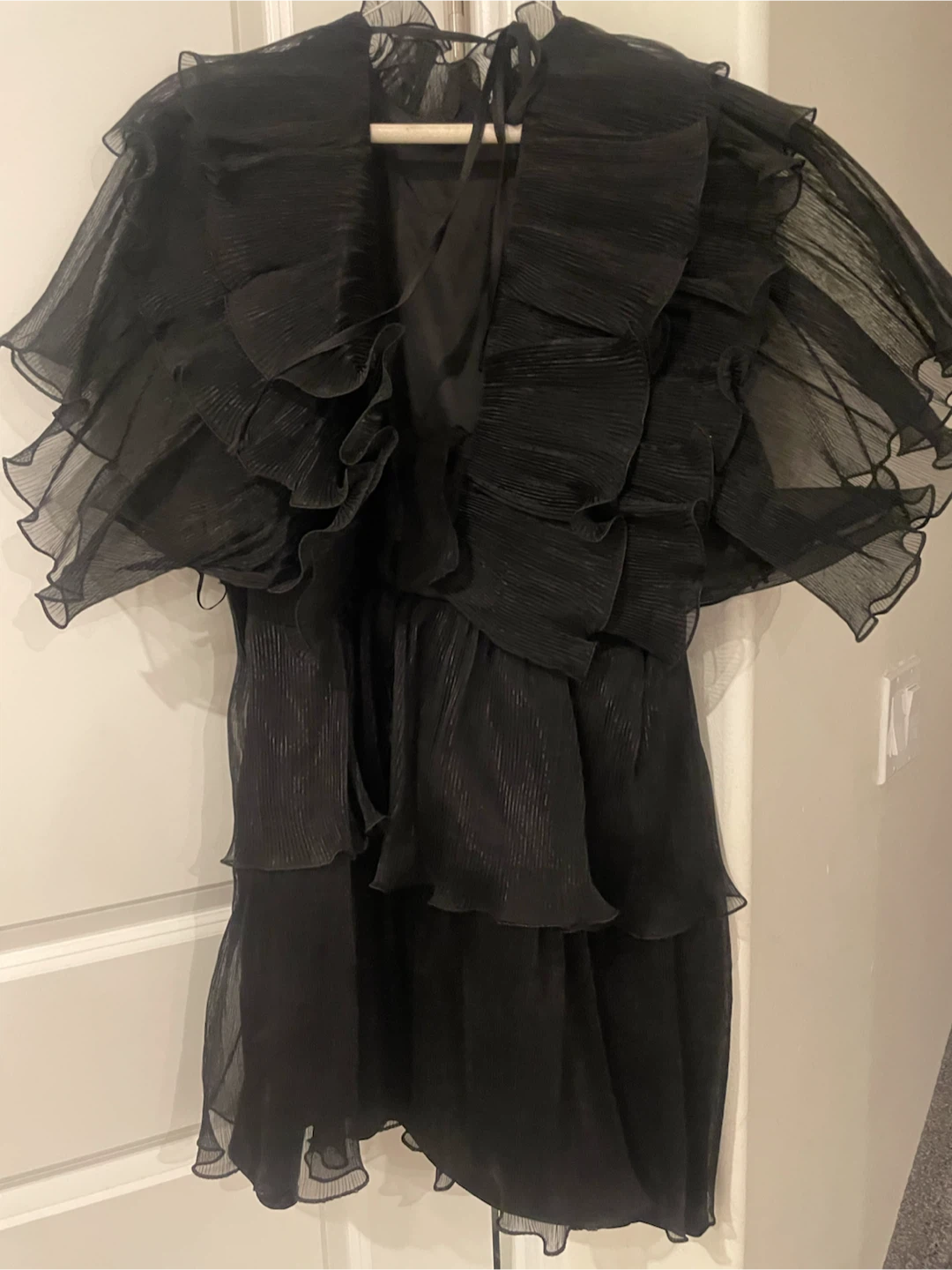 AKIRA Black Ruffled Dress - XL - photo 2