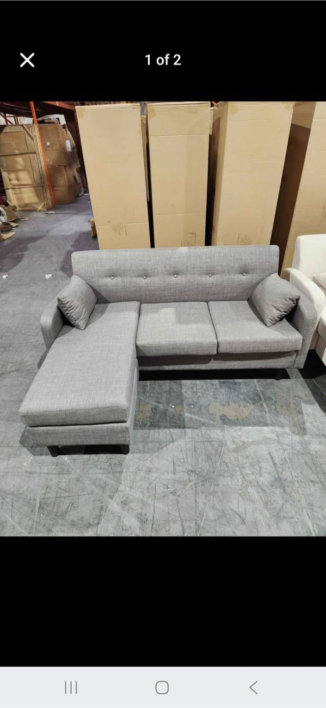 Grey L-Shaped Sectional Sofa