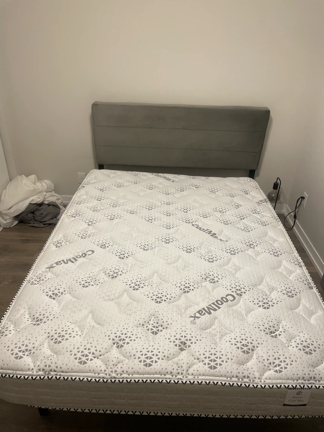 Queen Headboard, Bed Frame + Mattress