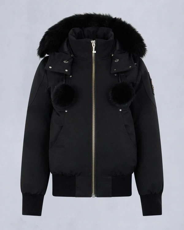 Moose Knuckles Debbie Bomber – Black (Size L) – Brand New