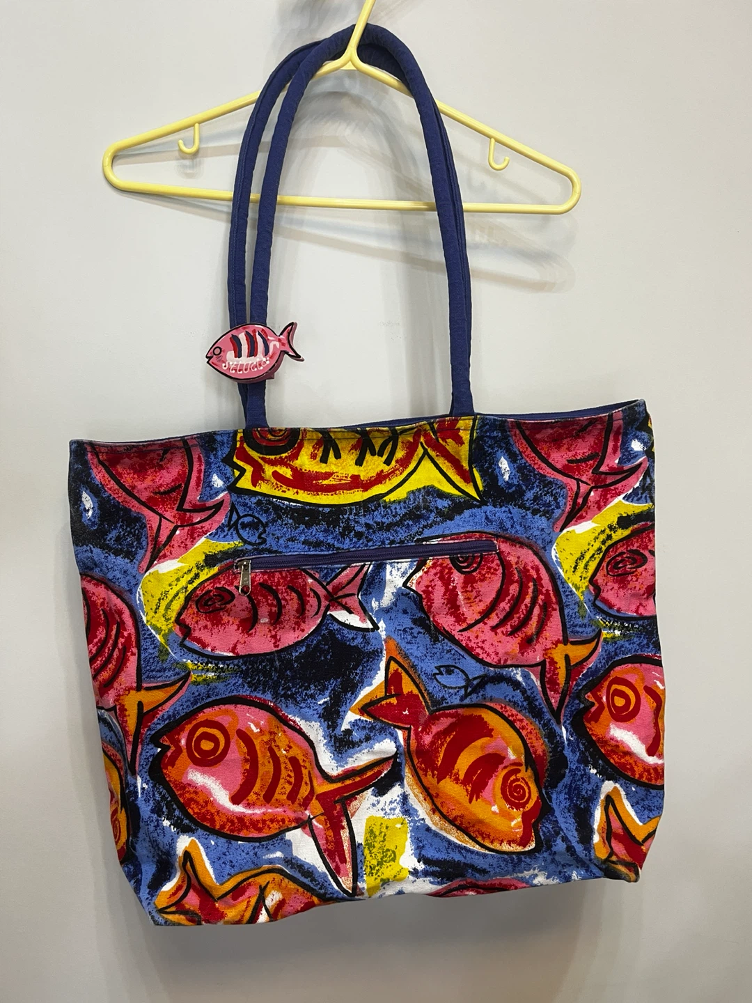 Tote Bag with Fish Pattern