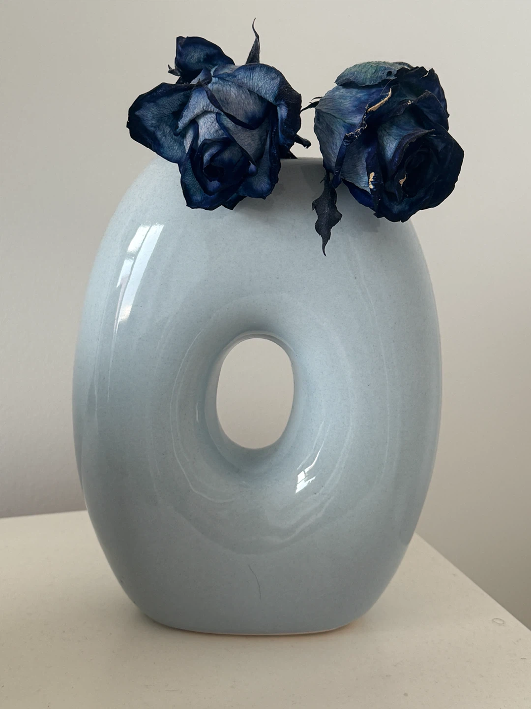 Donuts Blue Ceramic Vase
