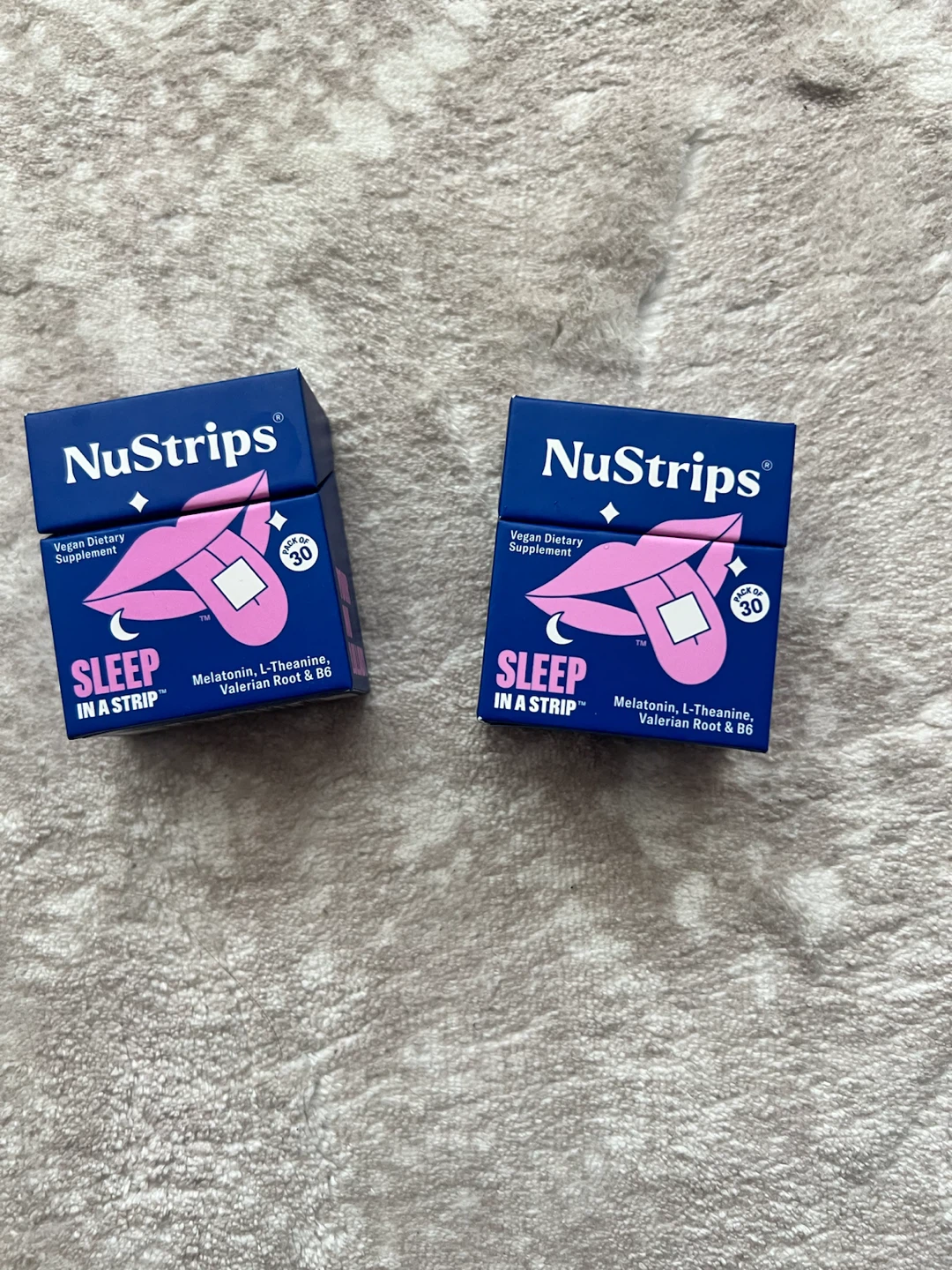 2 packs NuStrips Sleep  Melatonin L-Theanine, Valerian Root & B6