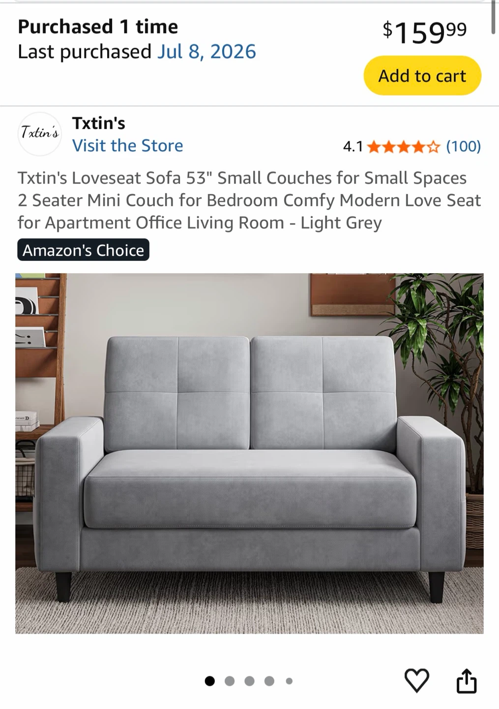 Txtin 53" Loveseat Sofa for Small Spaces