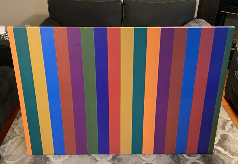 Colourful Striped Canvas Wall Art ***