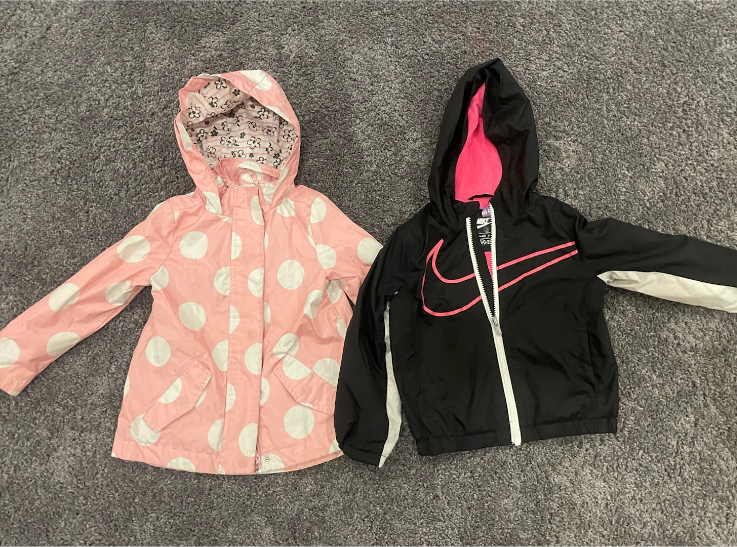 Girls Pink Polka Dot Rain Jacket