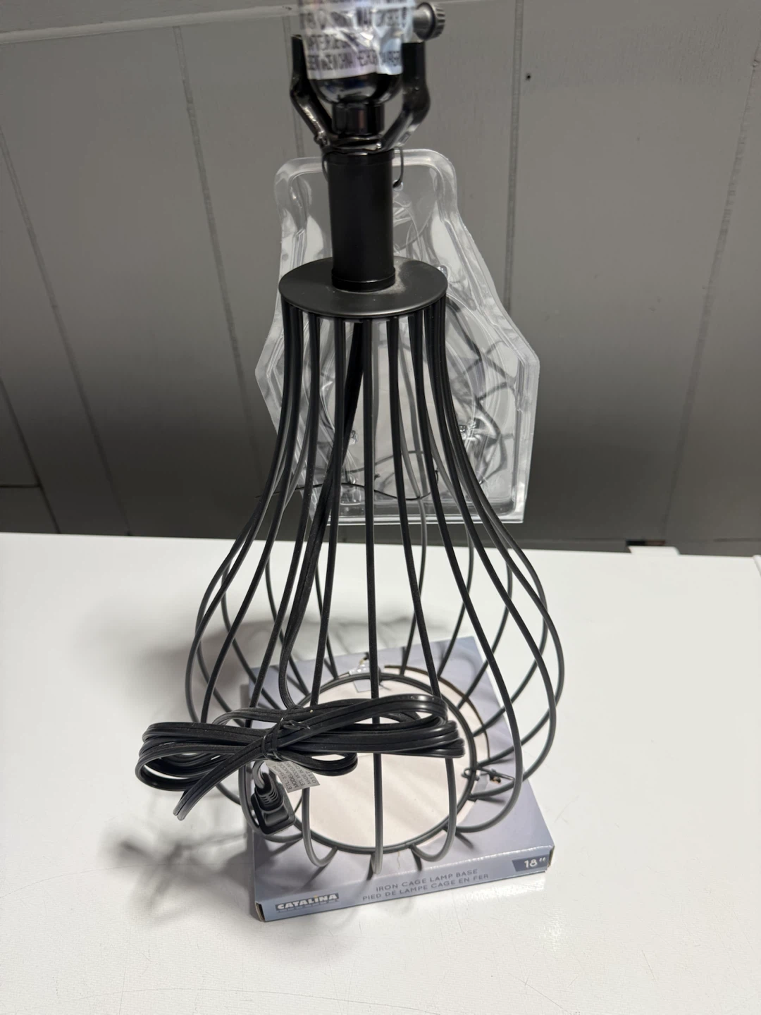 NEW Catalina Lighting 18” Iron Cage Table Lamp Base – Black