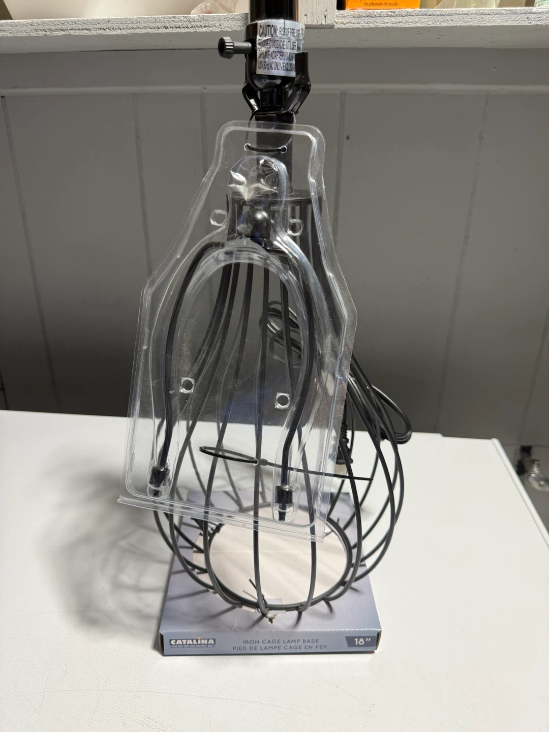 NEW Catalina Lighting 18” Iron Cage Table Lamp Base – Black - photo 2