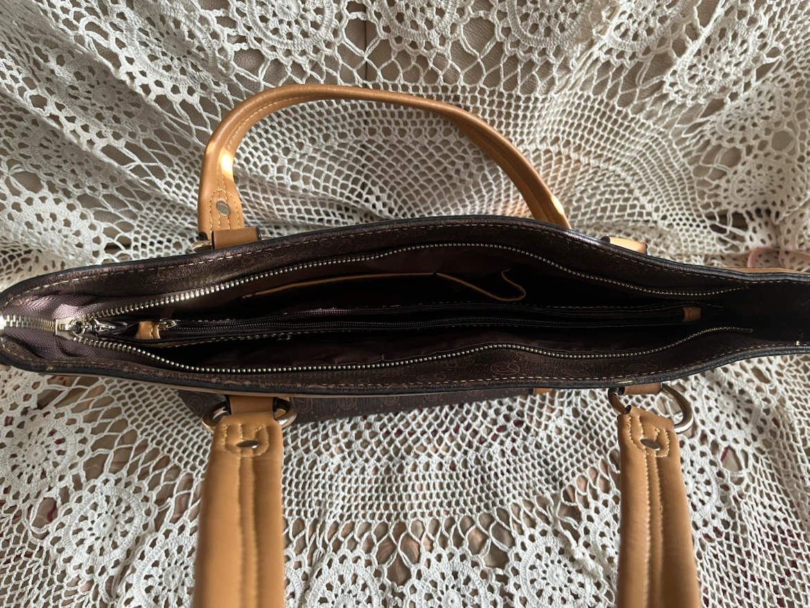 Brown Tote Bag with Tan Accents, new condition - photo 2