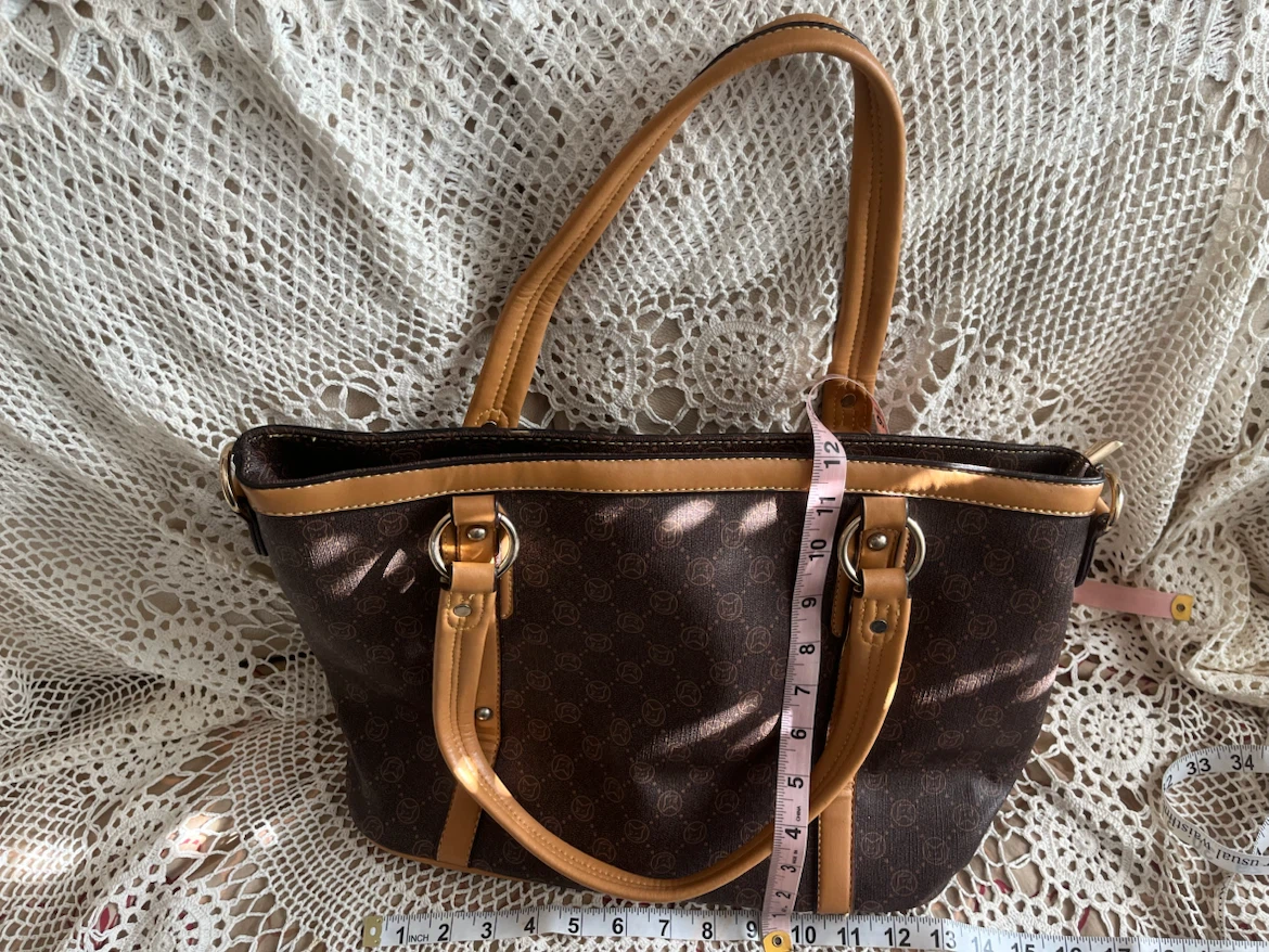 Brown Tote Bag with Tan Accents, new condition - photo 3