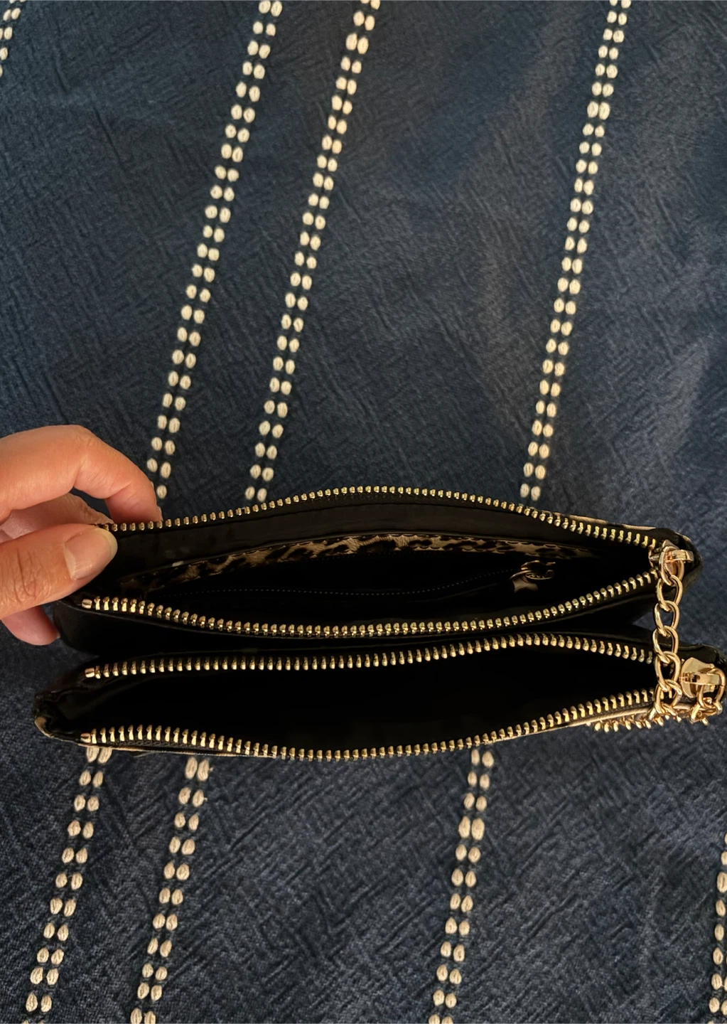 Bebe Leopard Print Clutch with Chain - photo 2