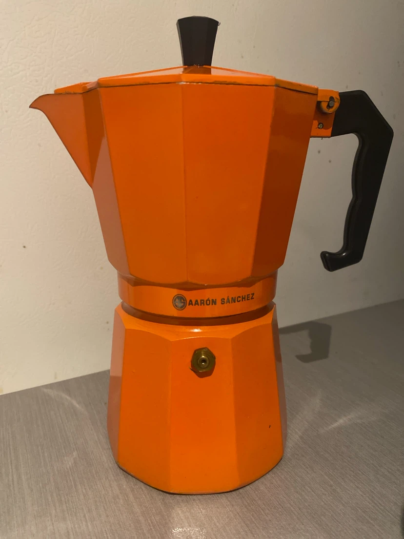 Aaron Sanchez Orange Moka Pot