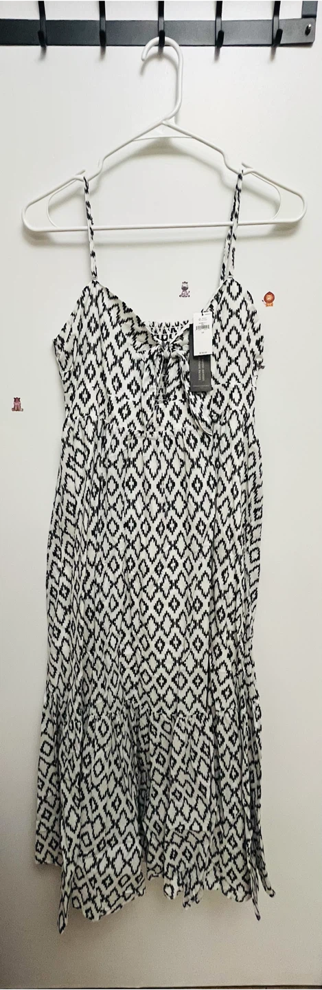 Banana Republic Black & White Diamond Print Dress - Size XS