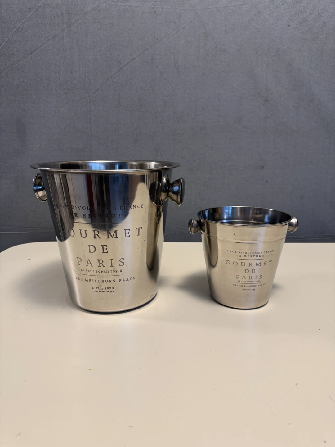 Gourmet de Paris Stainless Steel Ice Buckets (Set of 2)