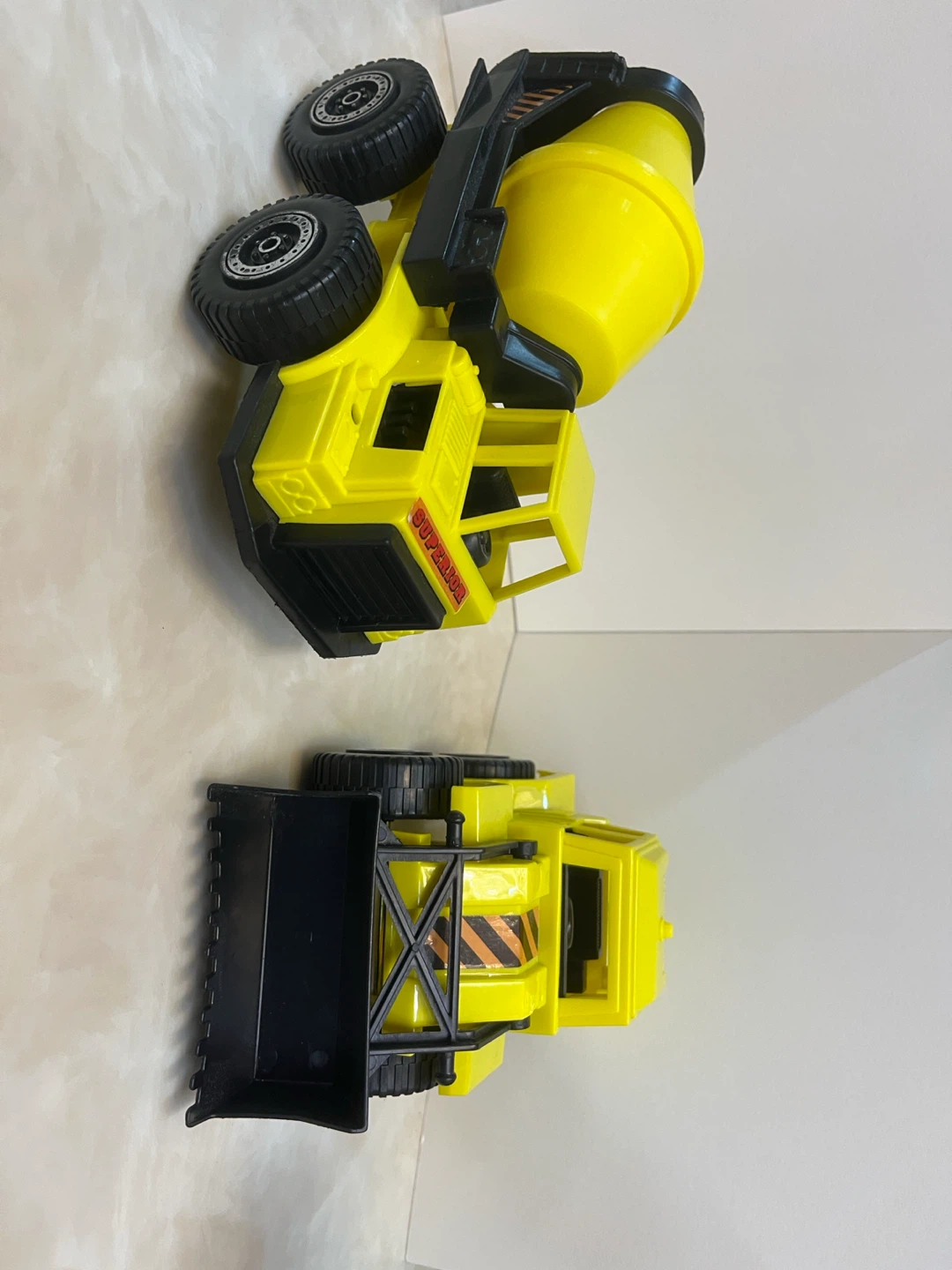 Superior Yellow Cement Mixer and Loader Toy Trucks - photo 5