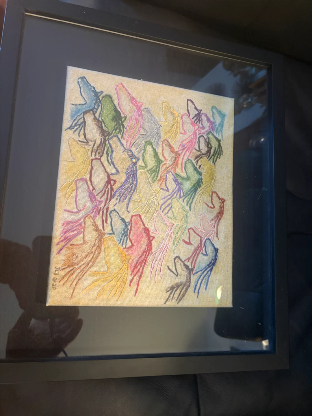 Framed Embroidered Horse Art - photo 3