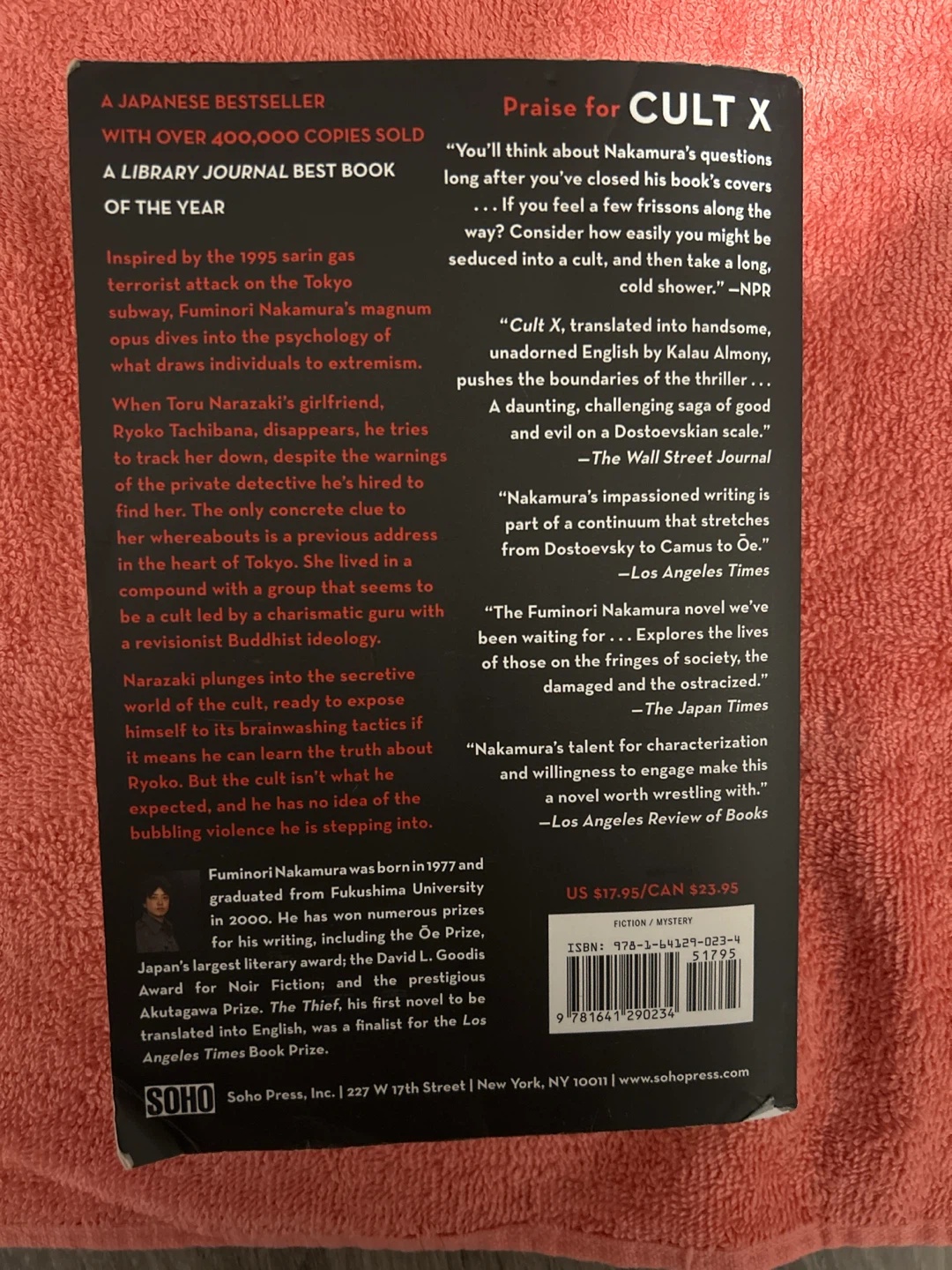 Cult X by Fuminori Nakamura Novel and two more books - photo 2