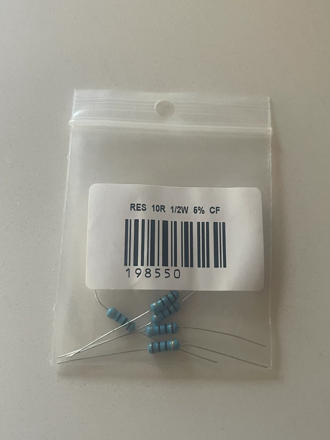 10 Ohm 1/2W 5% CF Resistors - photo 2