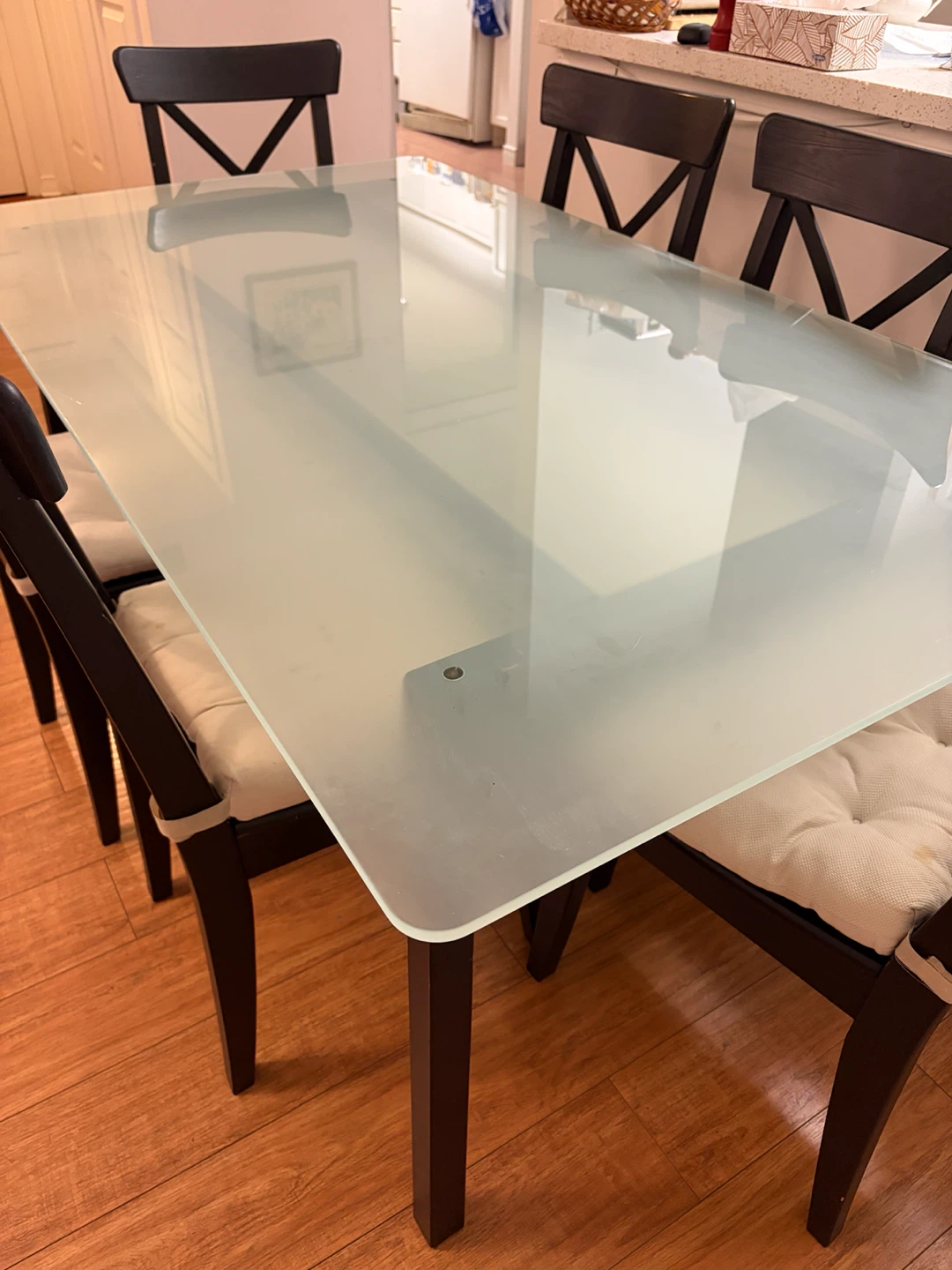 Glass Top Dining Table with 6 Chairs - photo 2