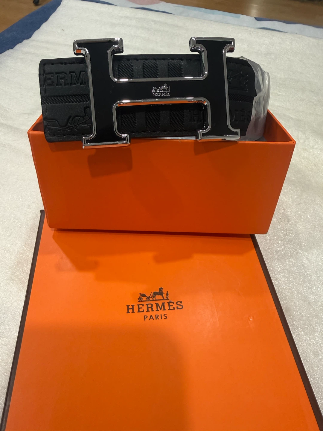 Hermès Black H Buckle Belt