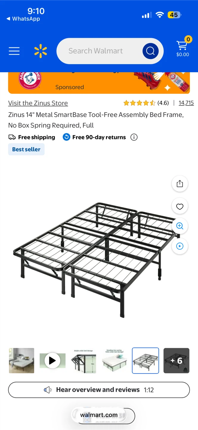 Full sized bed frame and mattress - photo 2