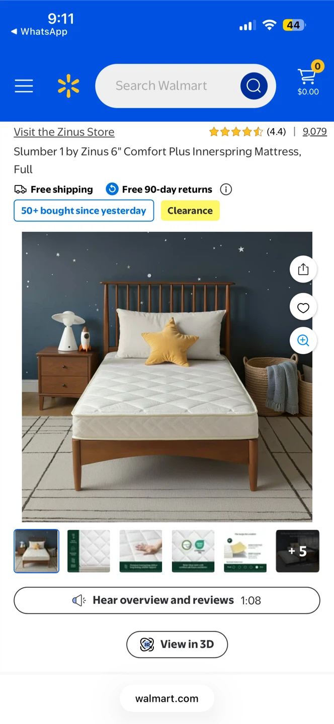 Full sized bed frame and mattress - photo 3