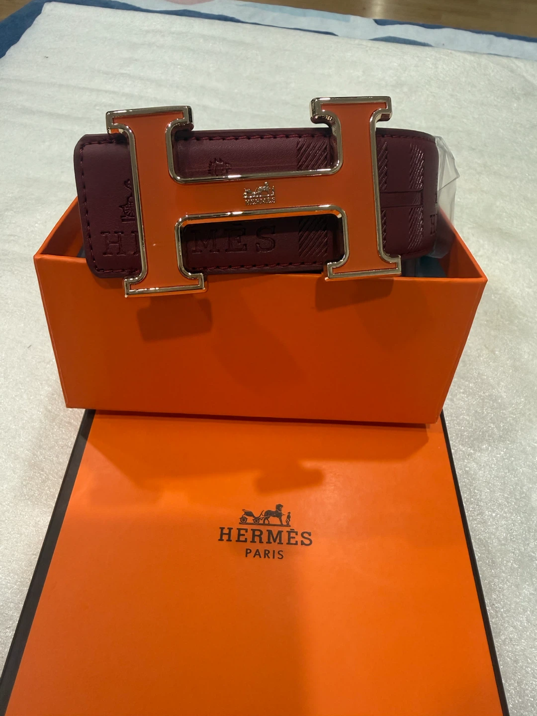 Hermès Belt with Orange H Buckle