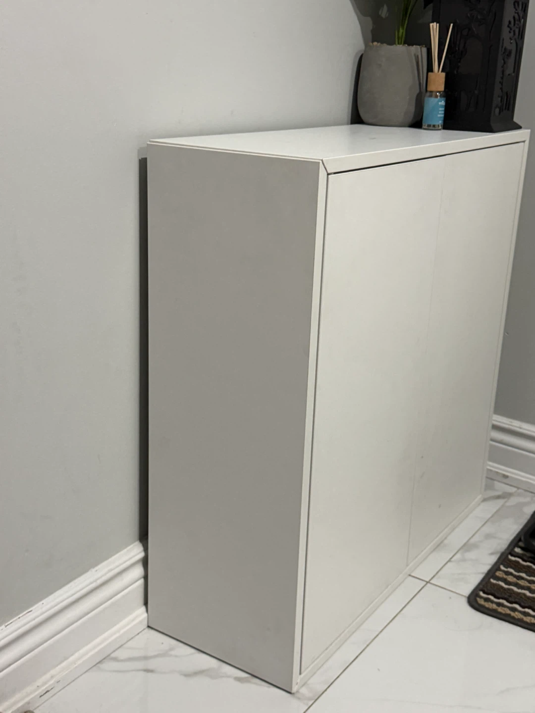 White Two-Door Storage Cabinet