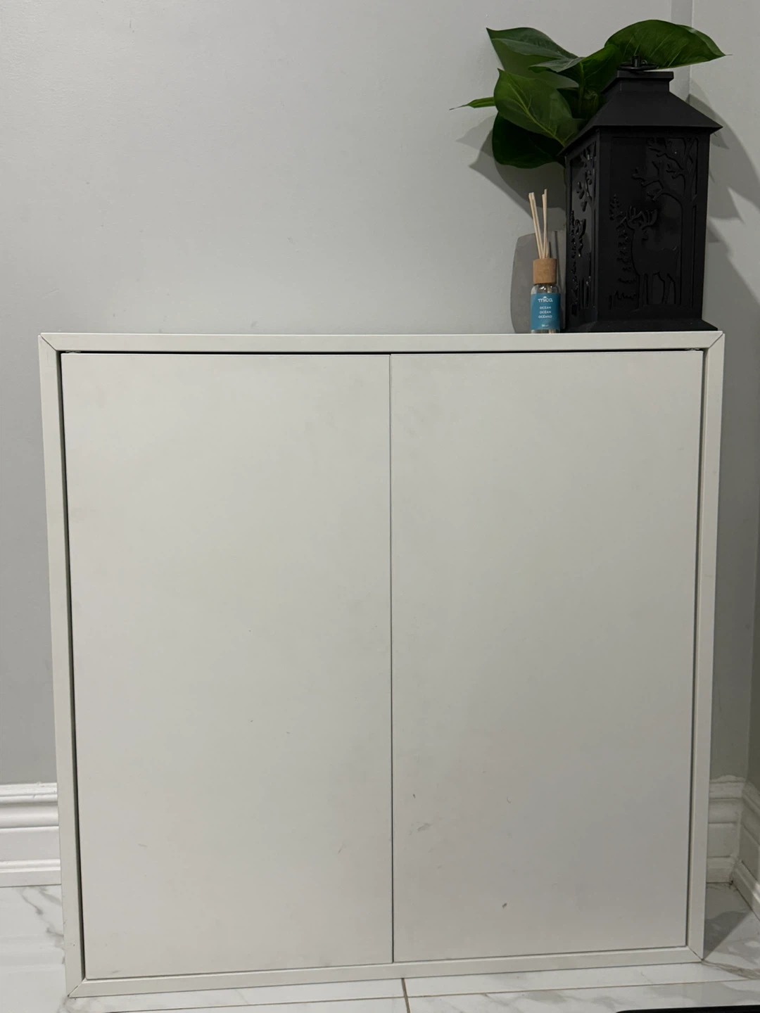 White Two-Door Storage Cabinet - photo 2