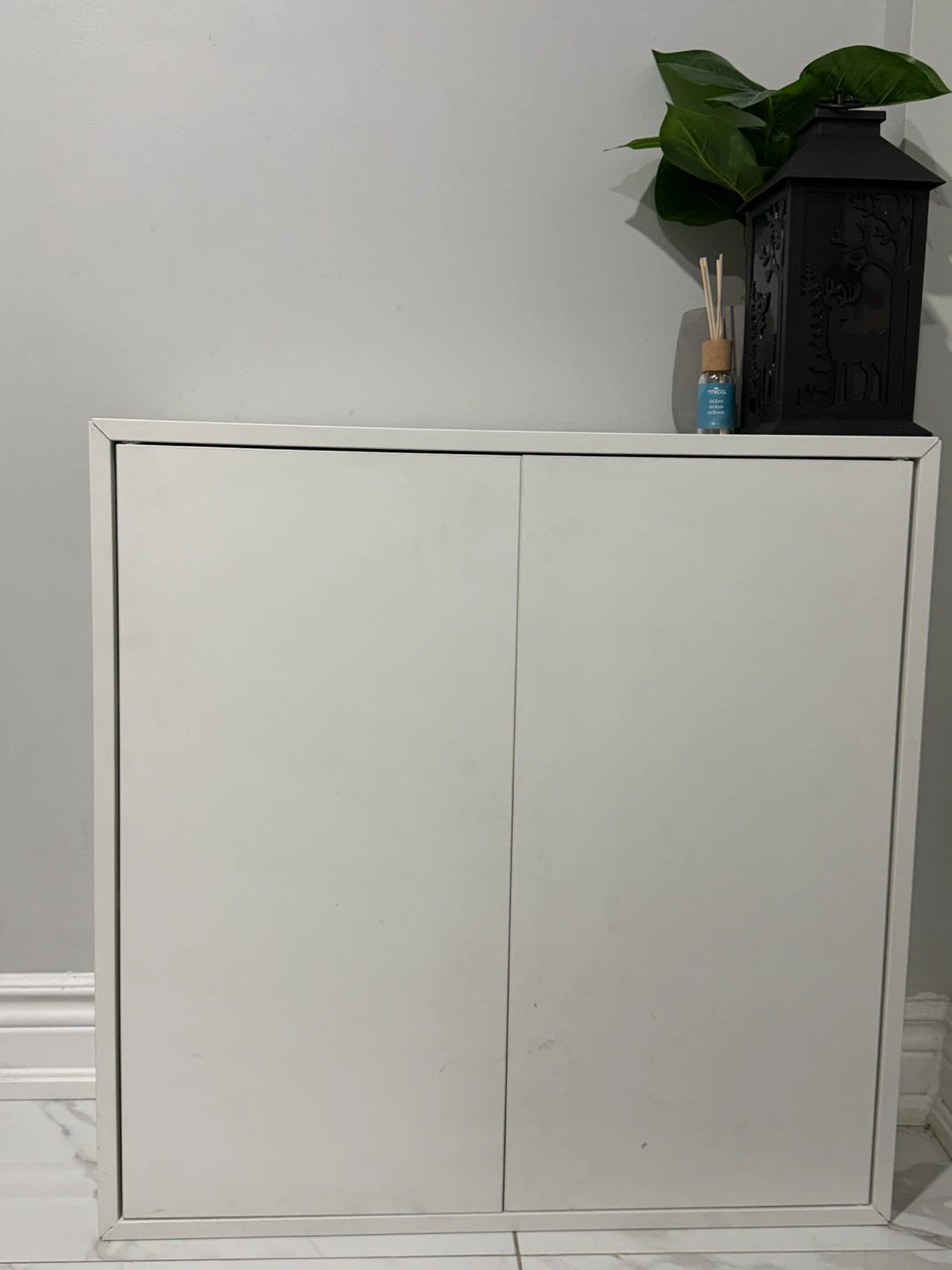 White Two-Door Storage Cabinet - photo 3