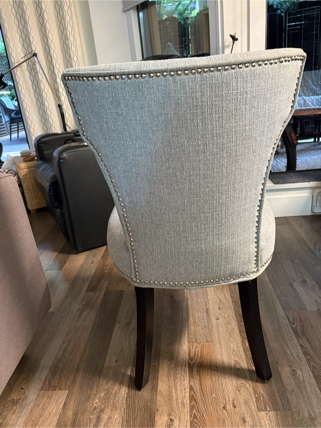 Light Grey Upholstered Dining Chair (1)  with Nailhead Trim - photo 2