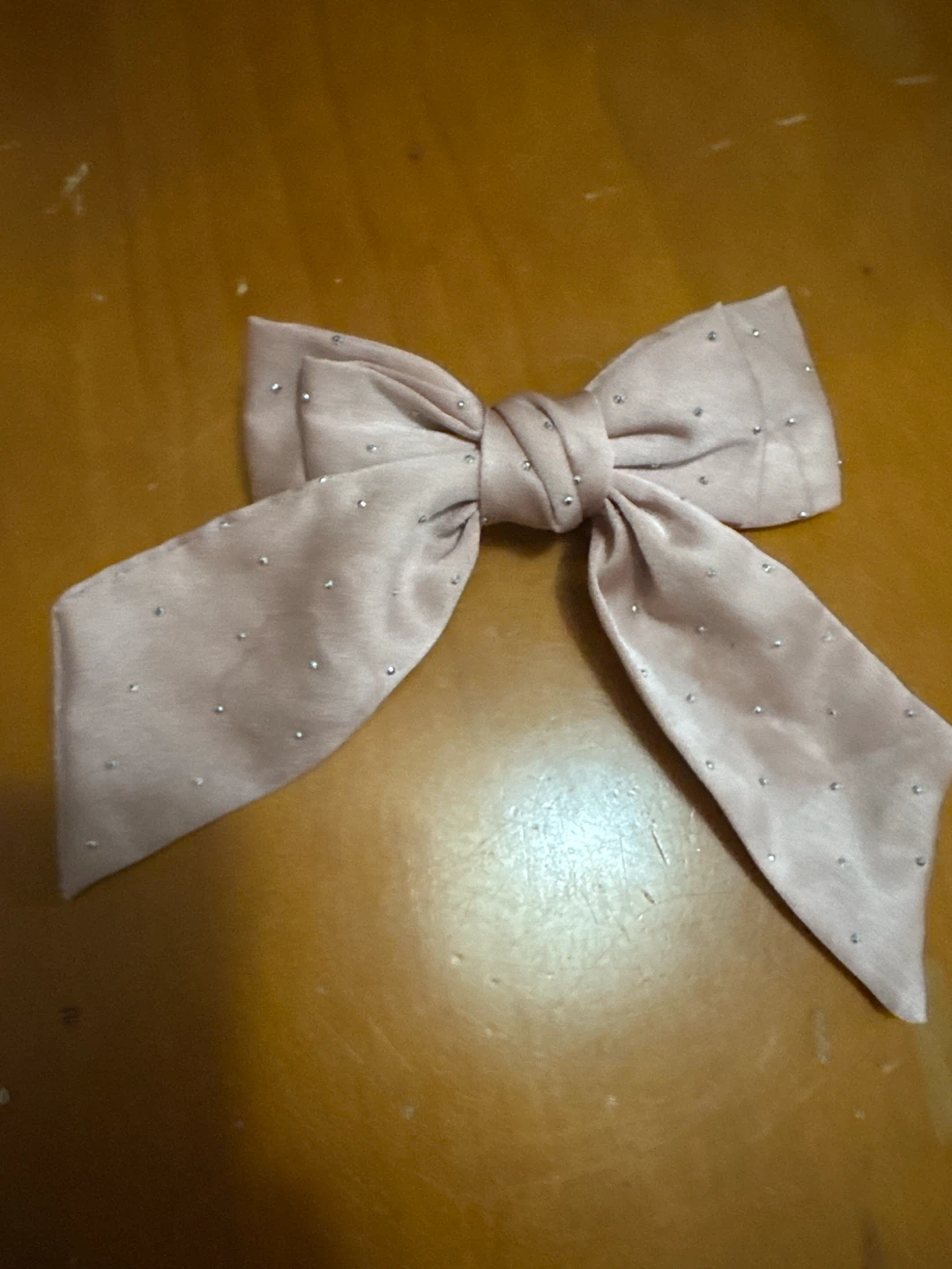 Pink Rhinestone Bow Hair Clip