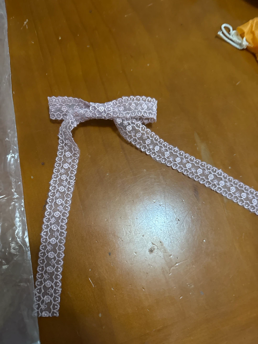 Pink Lace Ribbon with Bow