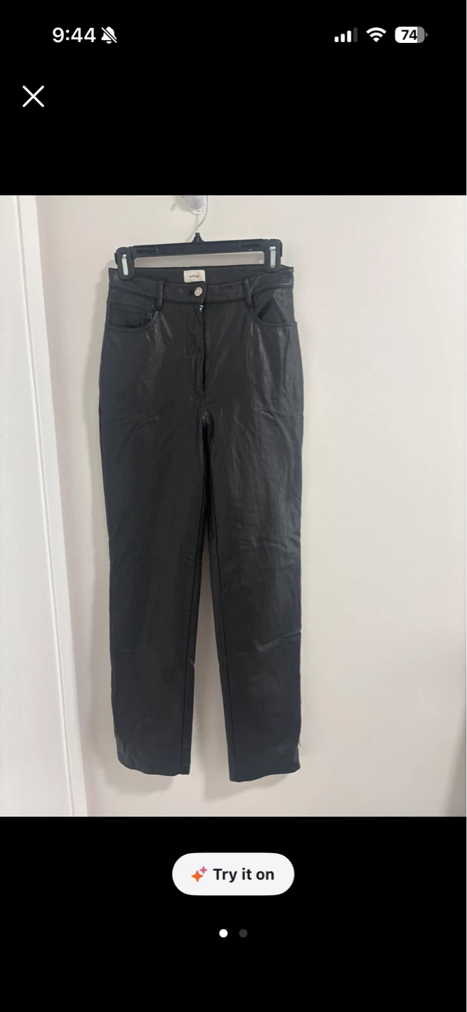 Wilfred Black Faux Leather Pants Size 8 - photo 2