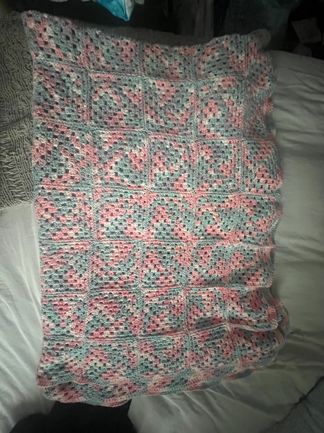Handmade Crochet Granny Square Blanket