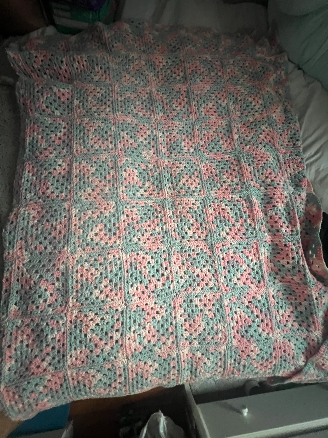 Handmade Crochet Granny Square Blanket - photo 2